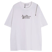 Short Sleeve T-shirt Loose Trendy High Street Unique Drape Top for Men