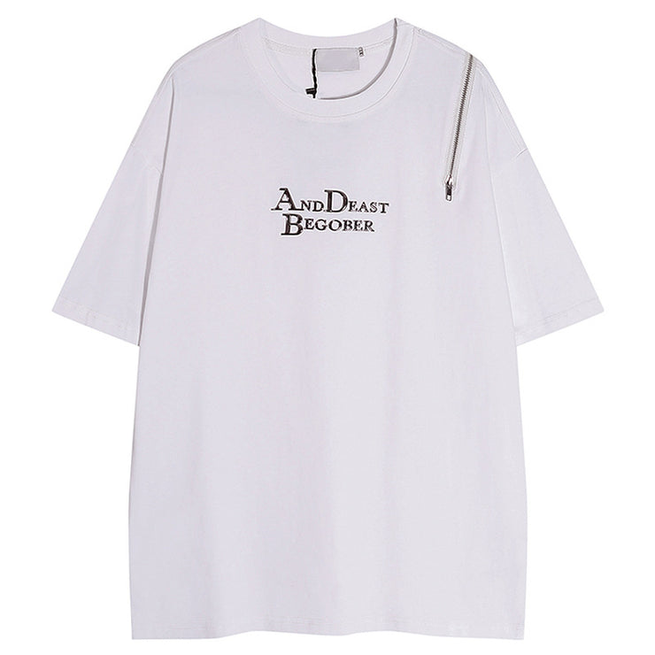 Short Sleeve T-shirt Loose Trendy High Street Unique Drape Top for Men