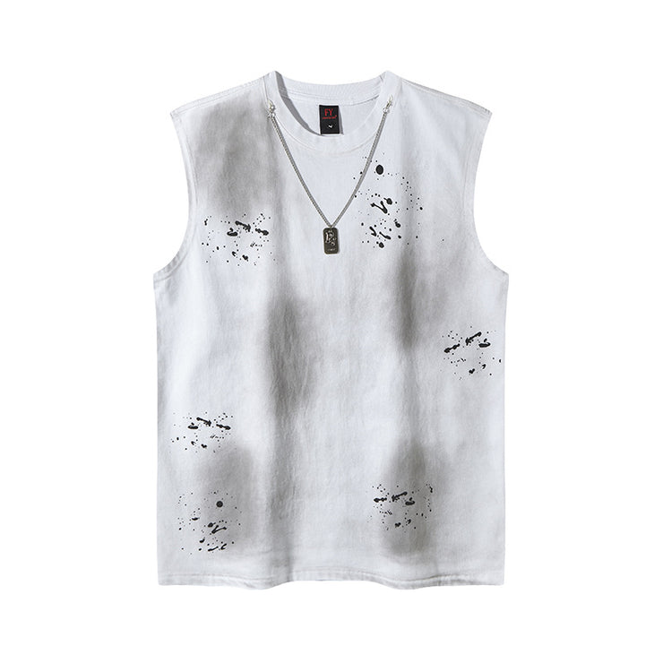 Loose Round Neck T-Shirt Cotton Short Sleeve Men