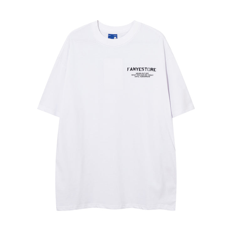 Loose Round Neck T-Shirt Cotton Short Sleeve Men