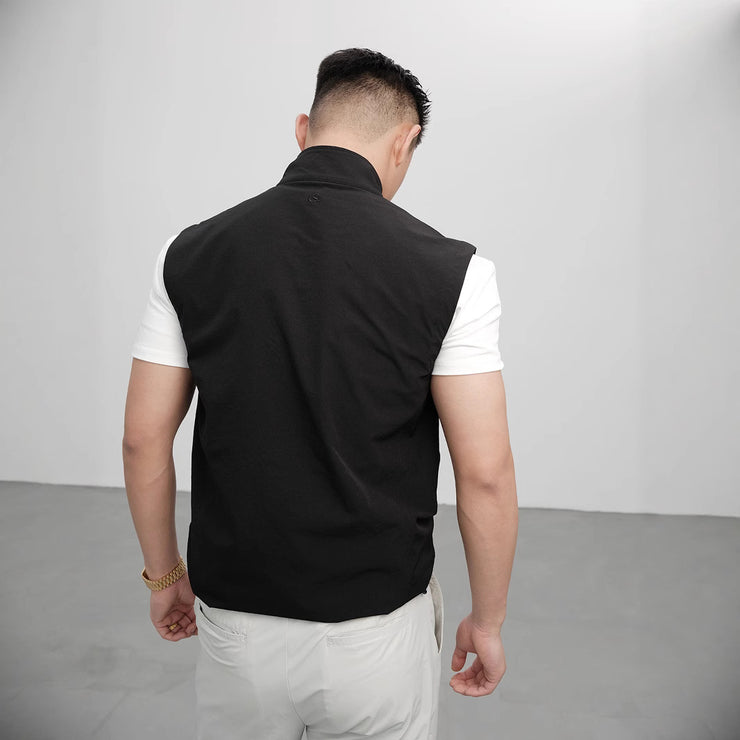 Summer Lightweight Tactical Vest Stand Collar Zipper Layered Sleeveless Outdoor Quick-Dry Jacket