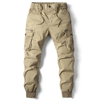 Elastic Cuff Pants Men's Plus Size Long Trousers Casual Workwear Loose Fit Pants for Men