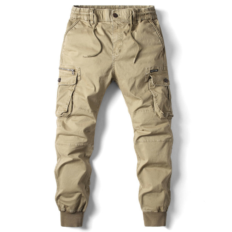 Elastic Cuff Pants Men's Plus Size Long Trousers Casual Workwear Loose Fit Pants for Men