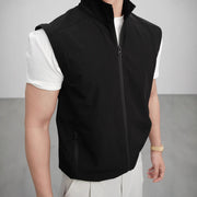 Summer Lightweight Tactical Vest Stand Collar Zipper Layered Sleeveless Outdoor Quick-Dry Jacket
