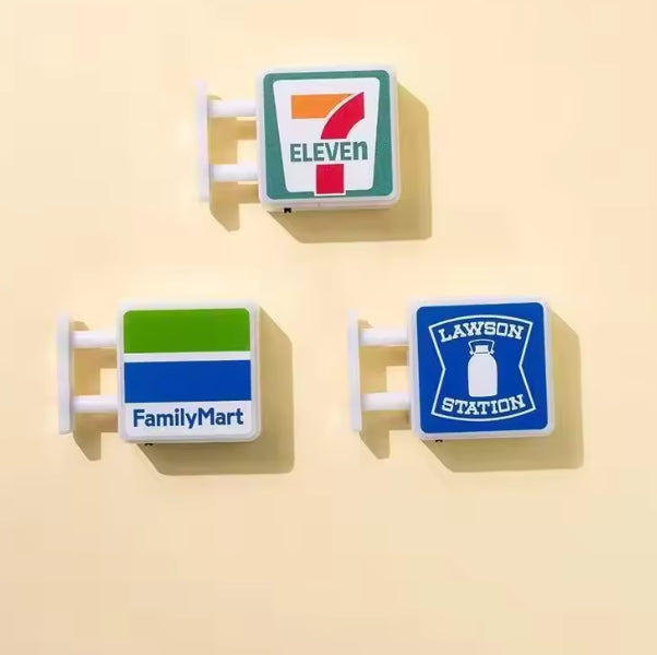 Convenience store refrigerator sticker can magnetically attract Lawson 711 family lightbox toy model, illuminated