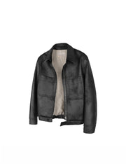 PU leather hunting outfit Cleanfit short and wide jacket jacket for men