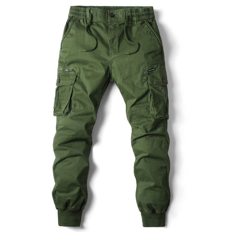 Elastic Cuff Pants Men's Plus Size Long Trousers Casual Workwear Loose Fit Pants for Men