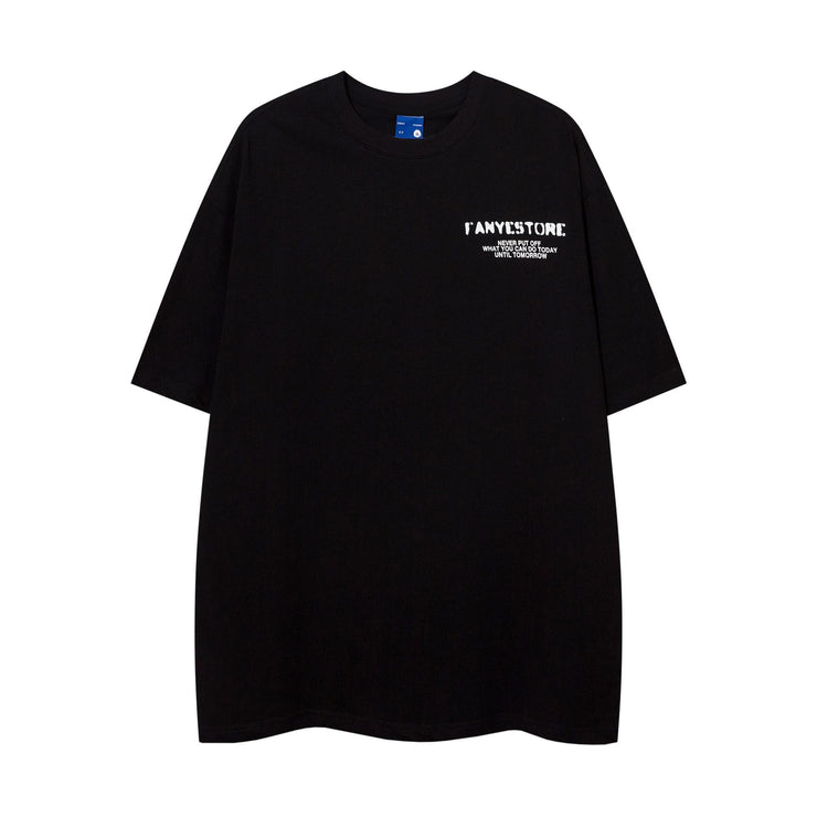 Loose Round Neck T-Shirt Cotton Short Sleeve Men