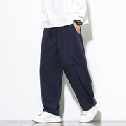 Style Corduroy Casual Pants for Men, Loose Fit Big Size Tapered Leg Wide Leg Harem Pants