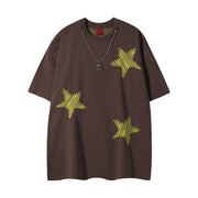 Loose Round Neck T-Shirt Cotton Short Sleeve Men