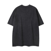 Loose Round Neck T-Shirt Cotton Short Sleeve Men