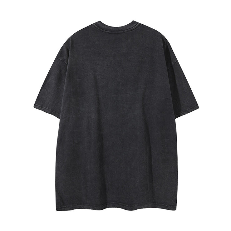 Loose Round Neck T-Shirt Cotton Short Sleeve Men