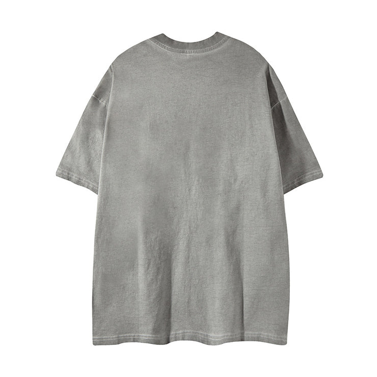 Loose Round Neck T-Shirt Cotton Short Sleeve Men