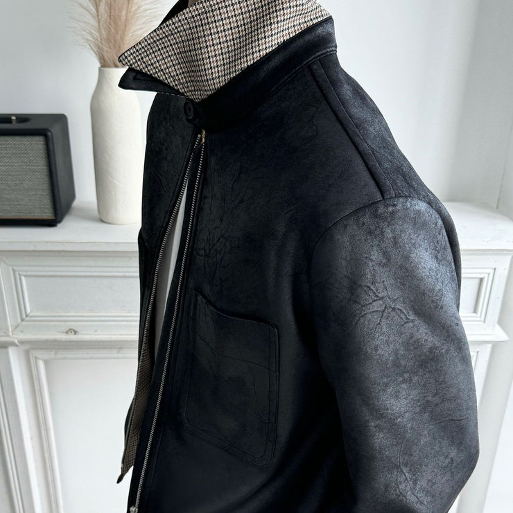 PU leather hunting outfit Cleanfit short and wide jacket jacket for men