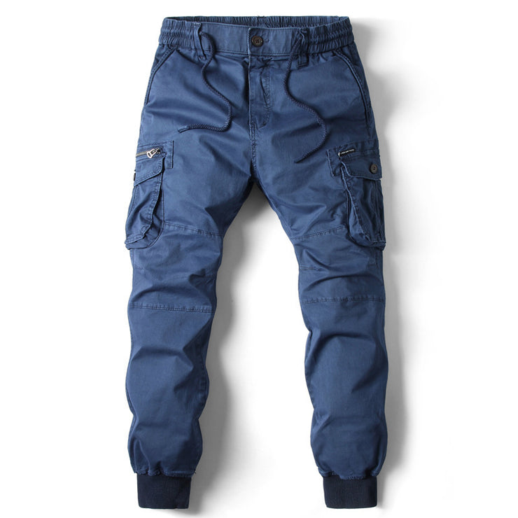 Elastic Cuff Pants Men's Plus Size Long Trousers Casual Workwear Loose Fit Pants for Men
