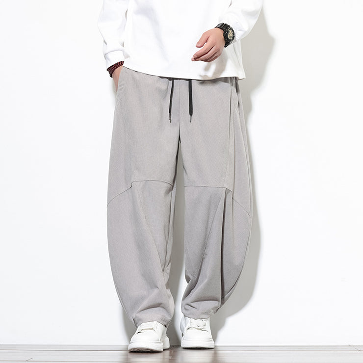 Style Corduroy Casual Pants for Men Loose Big Size Trendy Tapered Leg Wide Leg Harem Pants