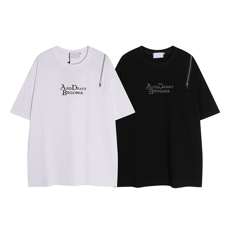 Short Sleeve T-shirt Loose Trendy High Street Unique Drape Top for Men