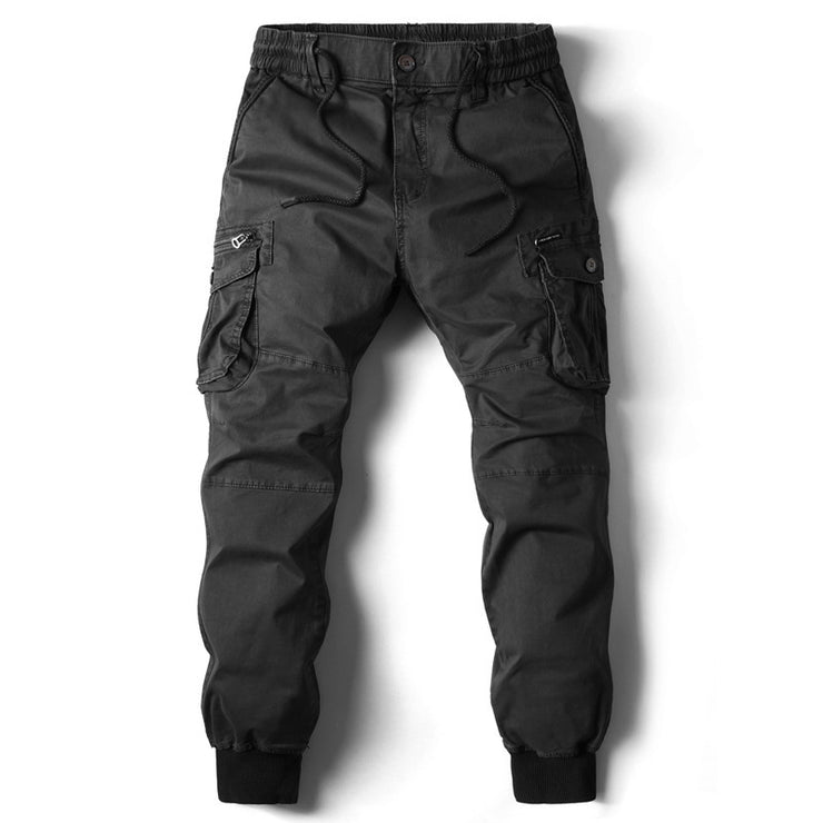 Elastic Cuff Pants Men's Plus Size Long Trousers Casual Workwear Loose Fit Pants for Men