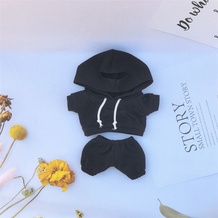 17cm Vinyl Macaron Plush Keychain Pulling Cloth Pendant Labubu Doll for Hoodie Pants Set