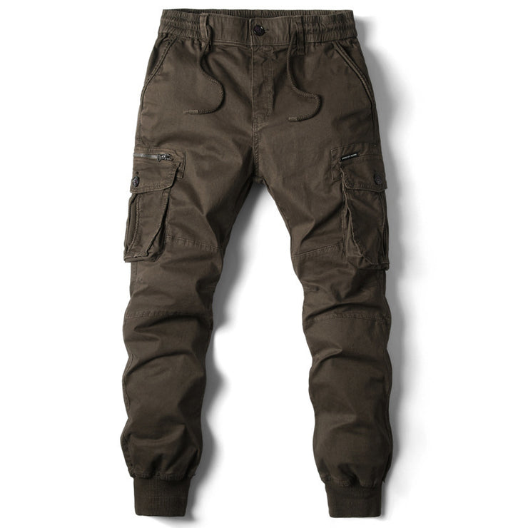 Elastic Cuff Pants Men's Plus Size Long Trousers Casual Workwear Loose Fit Pants for Men