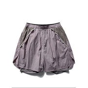 Running Shorts for Men Summer 3/4 Pants with Lining Double Layer Elastic Waist Outdoor Sports Cycling Trousers