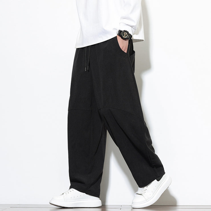 Style Corduroy Casual Pants for Men Loose Big Size Trendy Tapered Leg Wide Leg Harem Pants