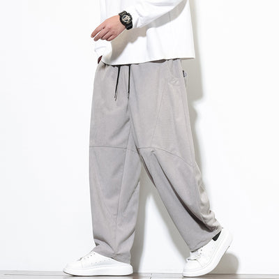 Style Corduroy Casual Pants for Men Loose Big Size Trendy Tapered Leg Wide Leg Harem Pants