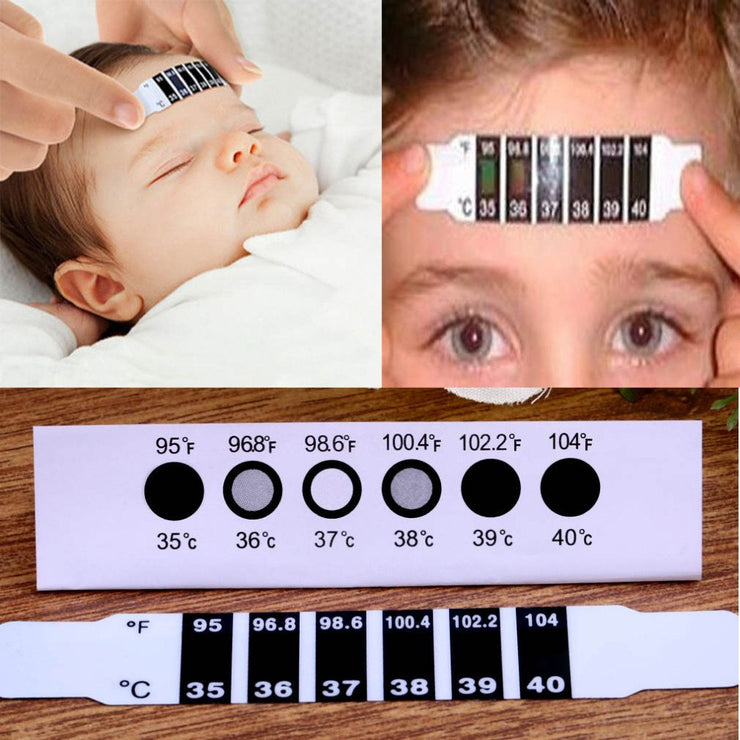 10 Pcs/lot Forehead Head Strip Thermometer Fever Body Baby Child Kid Adult Check Test Temperature Monitoring Safe Non-Toxic