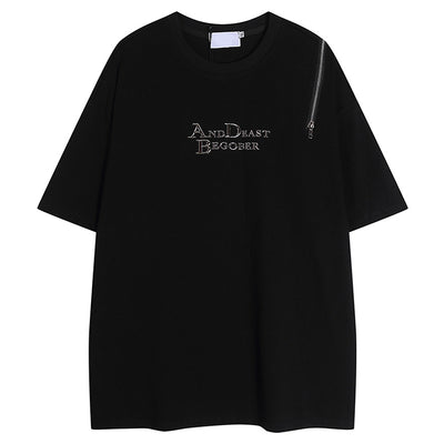 Short Sleeve T-shirt Loose Trendy High Street Unique Drape Top for Men