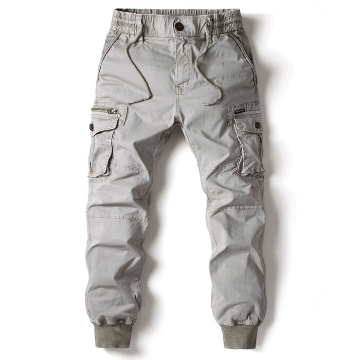 Elastic Cuff Pants Men's Plus Size Long Trousers Casual Workwear Loose Fit Pants for Men