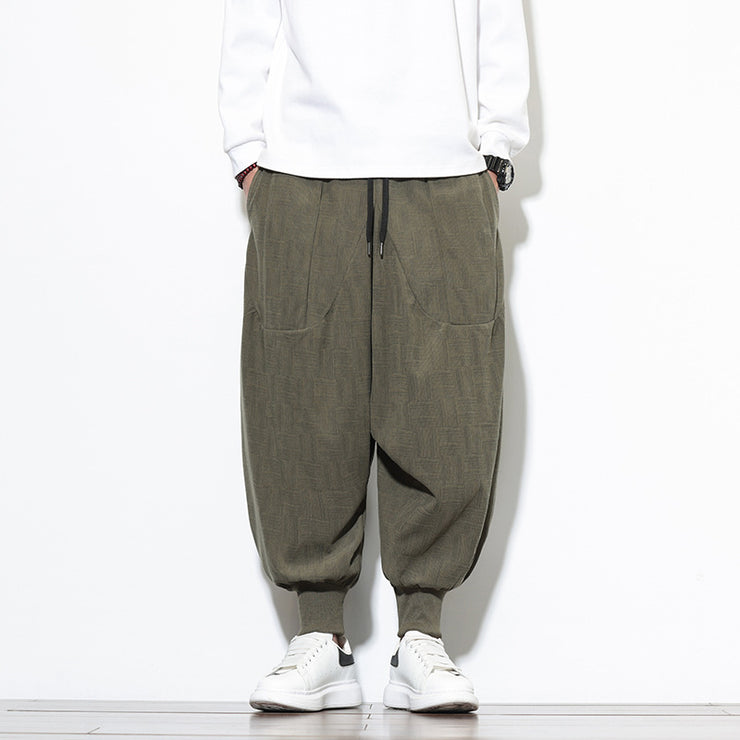 Style Casual Pants Loose Cuff Harem Trousers Trendy Plus Size Printed Skinny Pants for Men