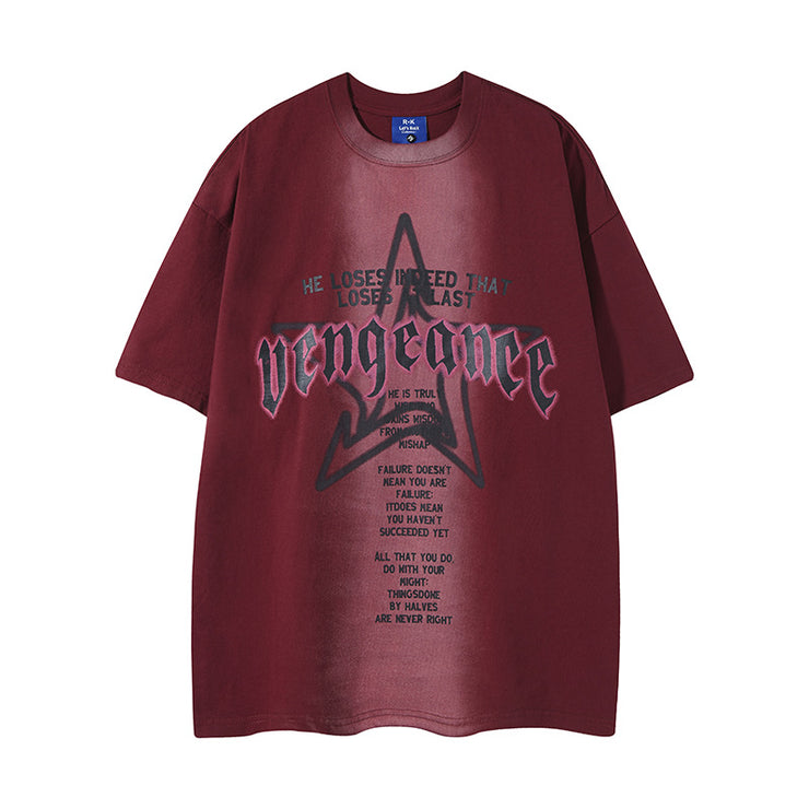 Loose Round Neck T-Shirt Cotton Short Sleeve Men