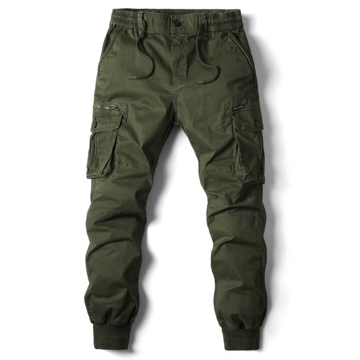 Elastic Cuff Pants Men's Plus Size Long Trousers Casual Workwear Loose Fit Pants for Men