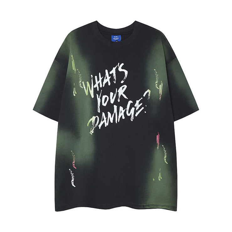 Loose Round Neck T-Shirt Cotton Short Sleeve Men