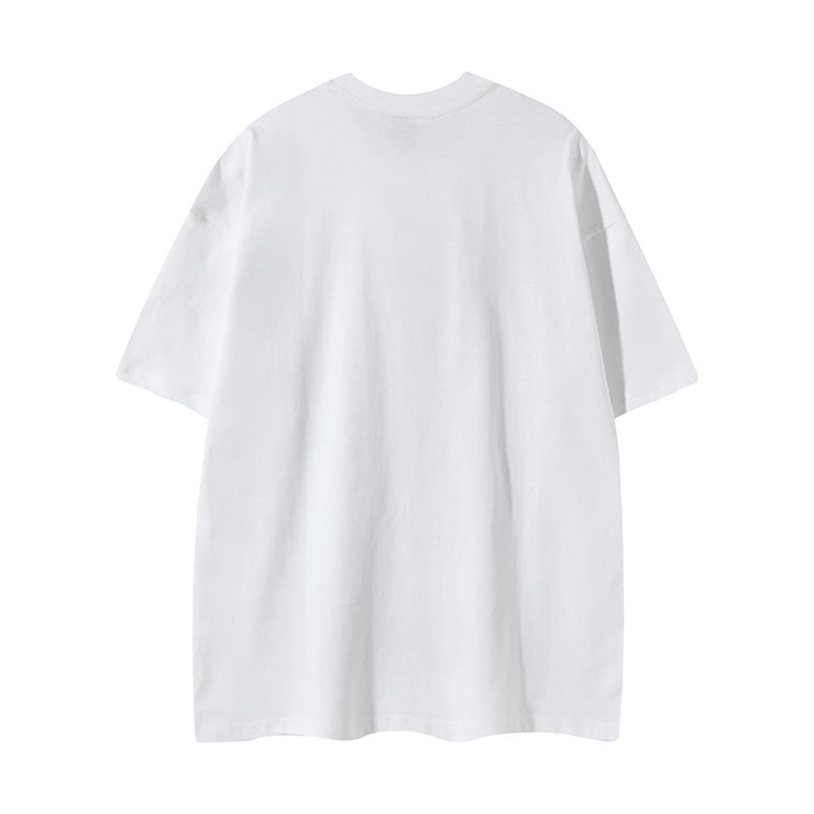 Loose Round Neck T-Shirt Cotton Short Sleeve Men