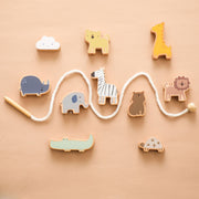 Montessori Children's Educational Toy Animal Lacing Beads 1-3 Years Wooden Baby Threading Toy