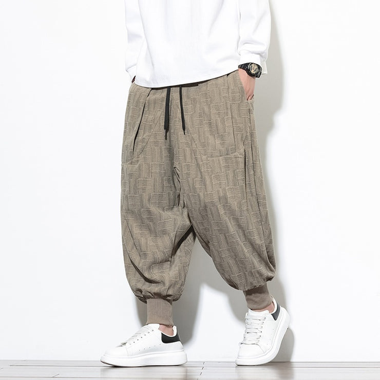 Style Casual Pants Loose Cuff Harem Trousers Trendy Plus Size Printed Skinny Pants for Men