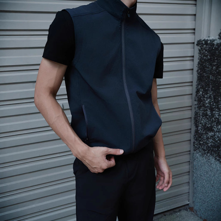 Summer Lightweight Tactical Vest Stand Collar Zipper Layered Sleeveless Outdoor Quick-Dry Jacket