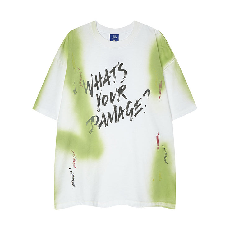 Loose Round Neck T-Shirt Cotton Short Sleeve Men