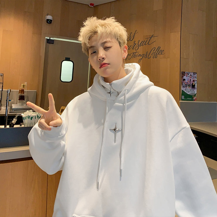 Fake two hooded sweatshirts for men