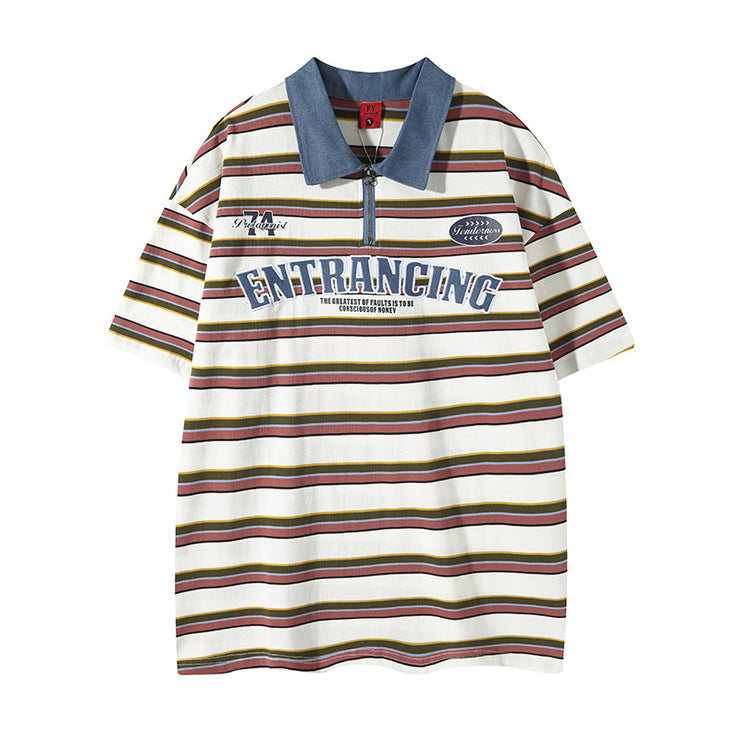 Loose Round Neck T-Shirt Cotton Short Sleeve Men