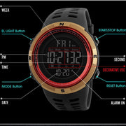 Mens Sports Watches Dive 50m Digital LED Military Watch Men Fashion Casual Electronics Wristwatches