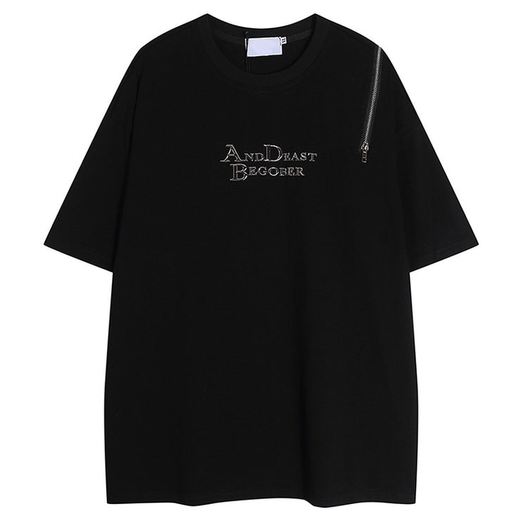 Short Sleeve T-shirt Loose Trendy High Street Unique Drape Top for Men