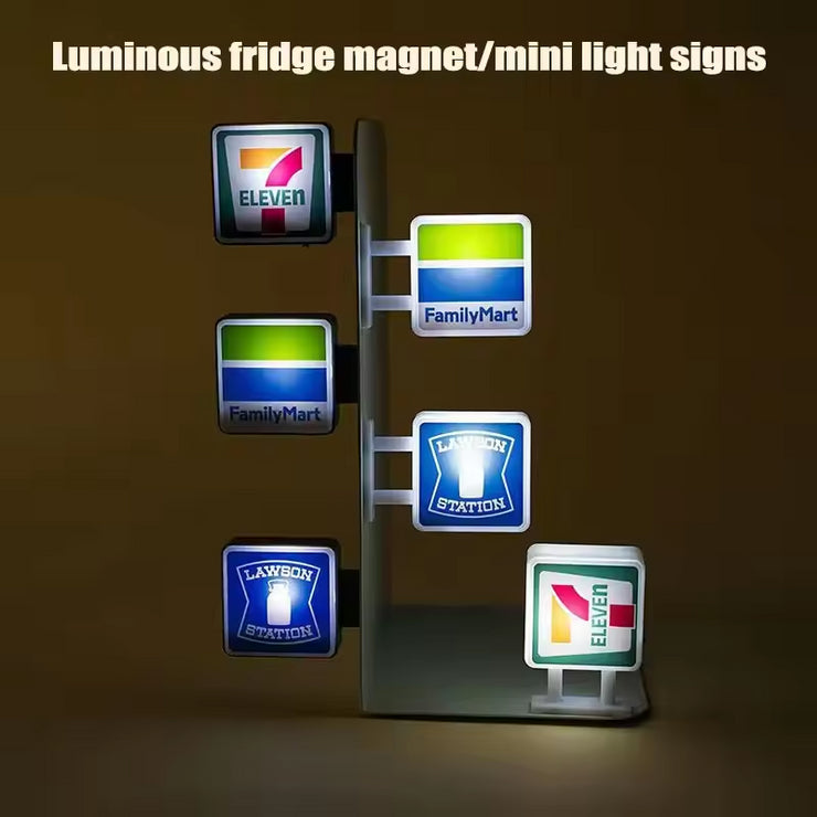 Convenience store refrigerator sticker can magnetically attract Lawson 711 family lightbox toy model, illuminated
