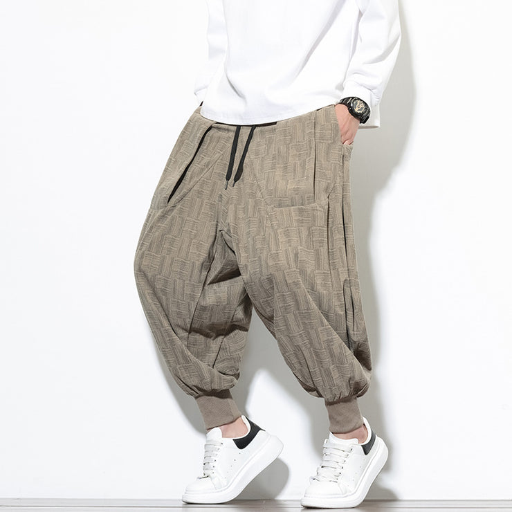 Style Casual Pants Loose Cuff Harem Trousers Trendy Plus Size Printed Skinny Pants for Men