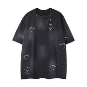 Loose Round Neck T-Shirt Cotton Short Sleeve Men
