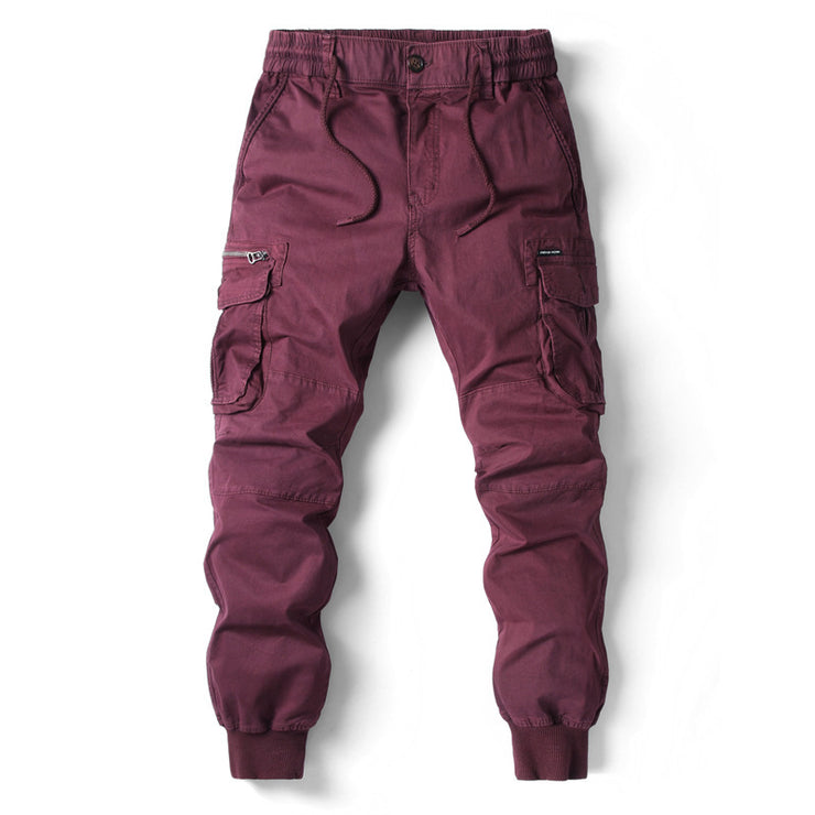 Elastic Cuff Pants Men's Plus Size Long Trousers Casual Workwear Loose Fit Pants for Men